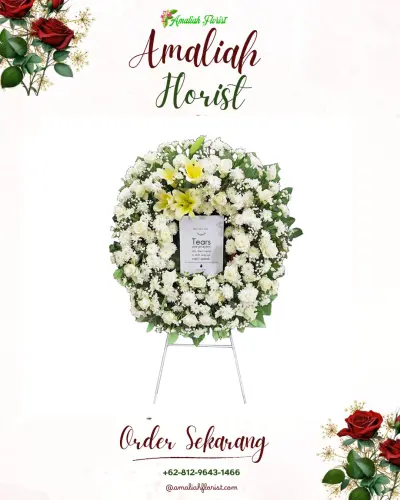 Krans Bunga Duka Cita di Kandangan Surabaya